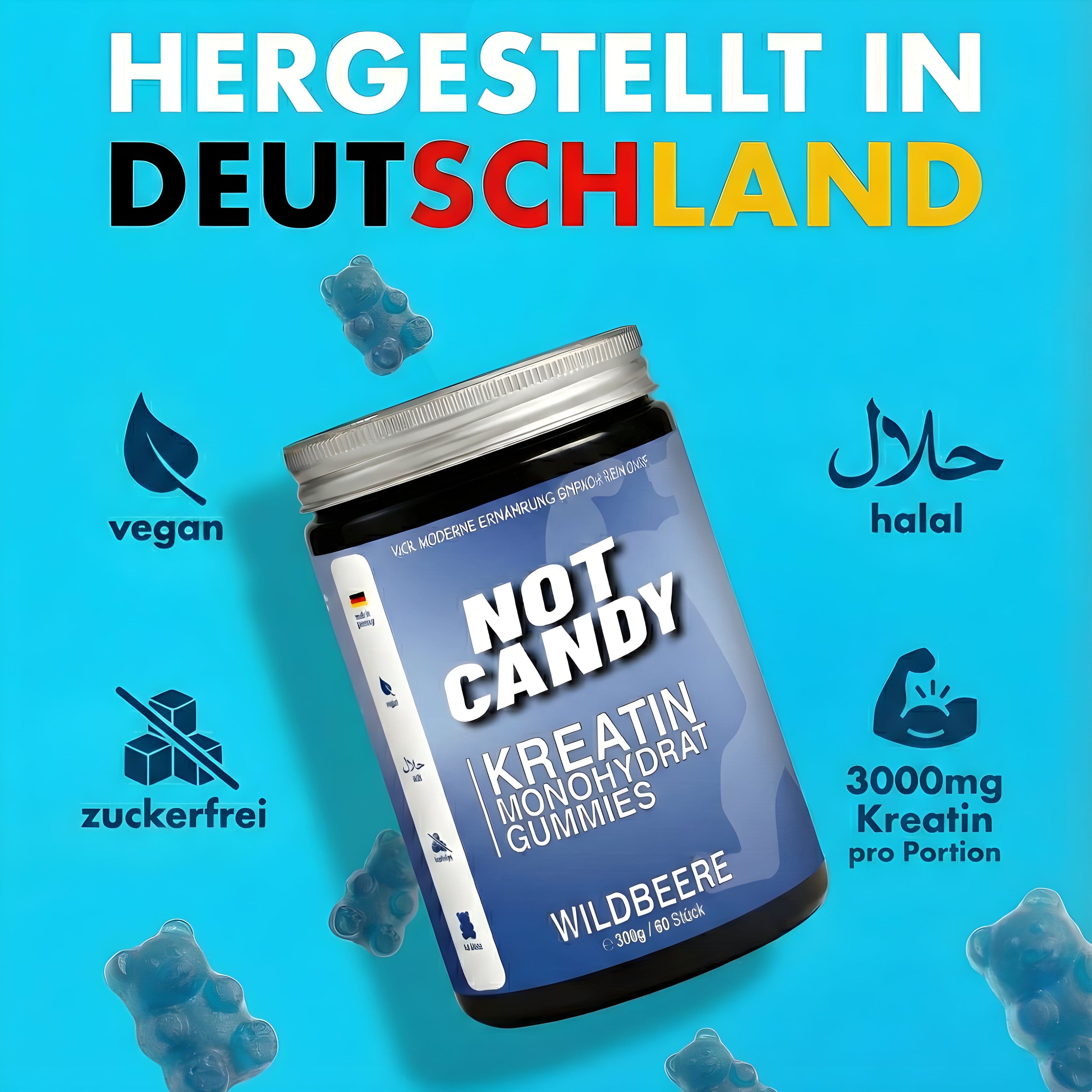 Kreatin Gummies Wildbeere 60 Stück