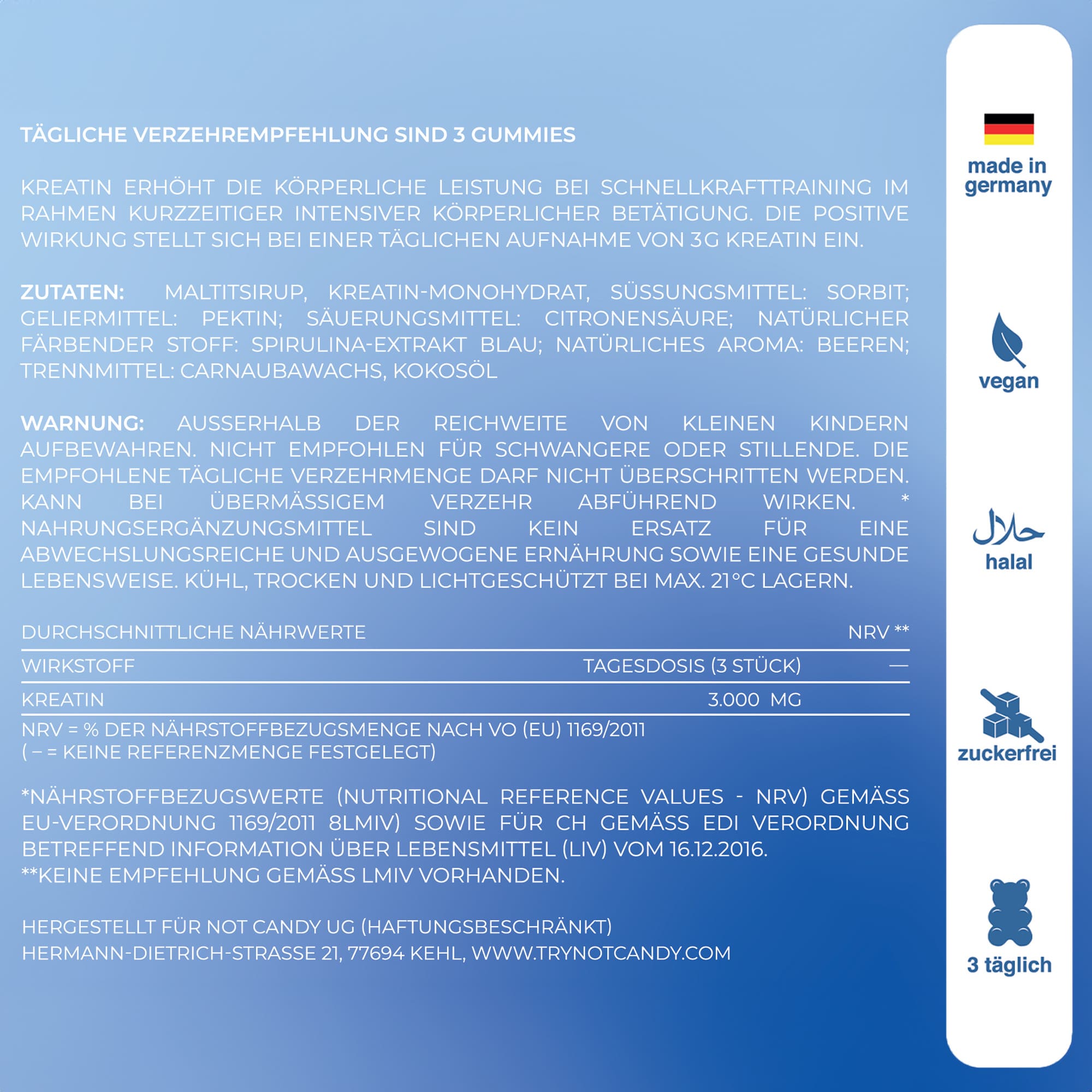 Kreatin Gummies Wildbeere 60 Stück